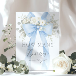 Poster Blue Coquette Bow How many Bows Game