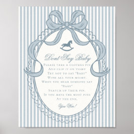 Poster Blue Coquette Bow Rocking Horse Dont Say Baby