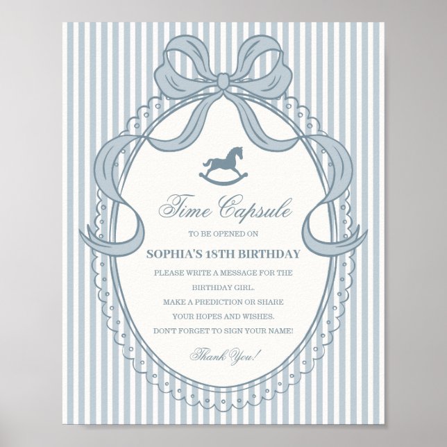 Poster Blue Coquette Bow Rocking Horse Time Capsule (Frente)