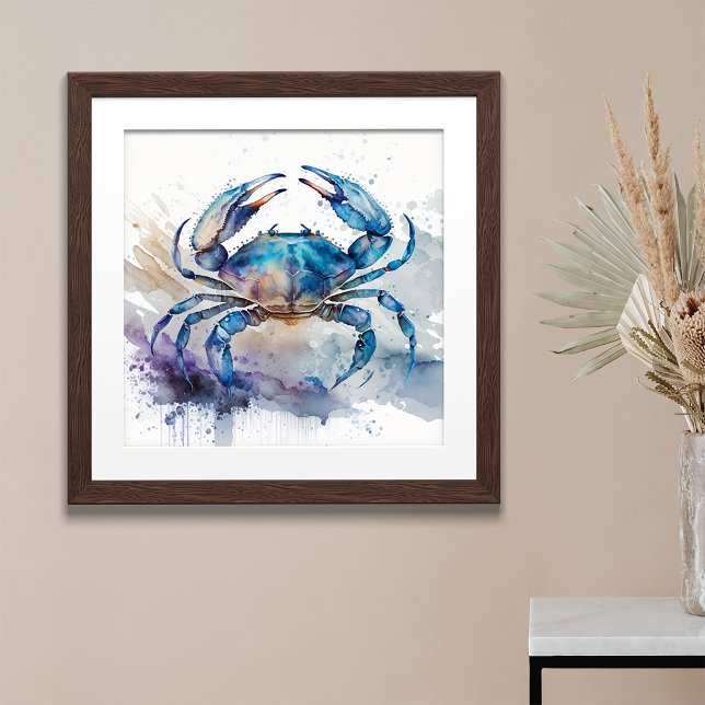 Poster Blue Crab Watercolor (Criador carregado)
