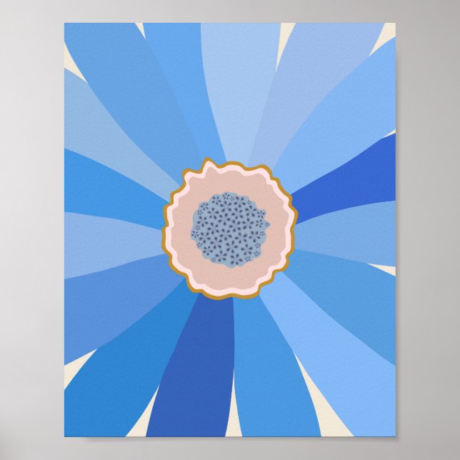 Poster Blue Daisy Floral (Frente)
