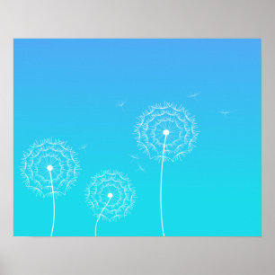 Pôster Blue dandelion in spring