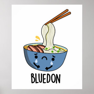 Poster Blue-don Funny Udon Pun