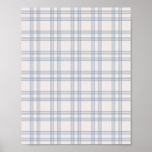 Poster Blue E Cream Gingham