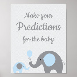 Poster Blue Elephant Predictions for Baby Sign