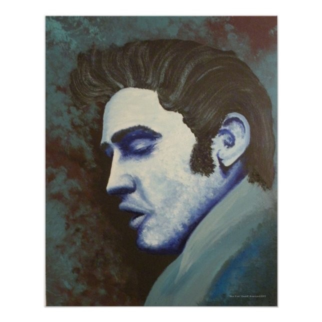 Pôster "Blue Elvis", by David C Brannon (Frente)