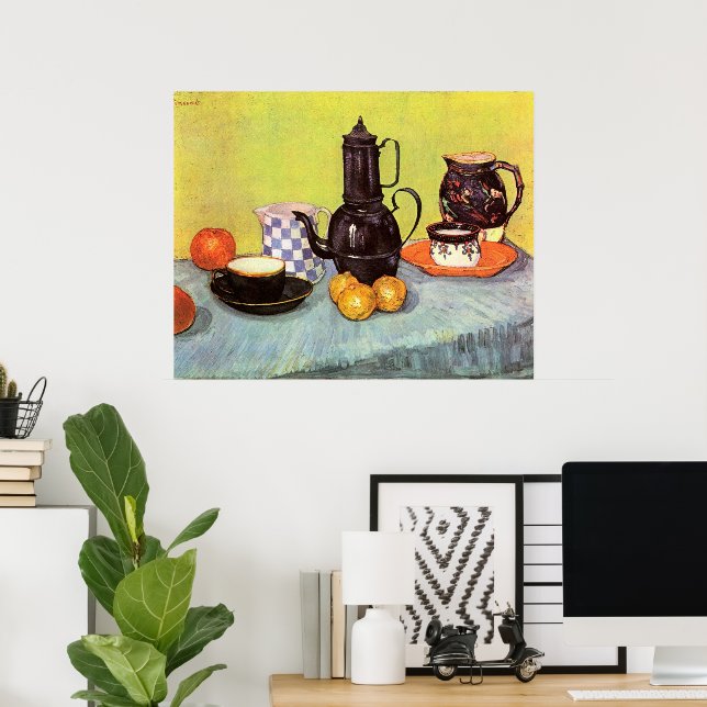 Poster Blue Enamel Coffeepot por Vincent van Gogh (Escritório em casa)