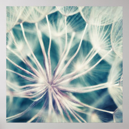 Poster Blue Ethereal Dandalion Macro