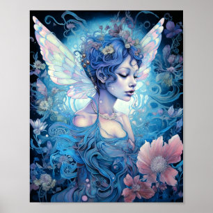 Poster Blue Fairy Fantasy Art