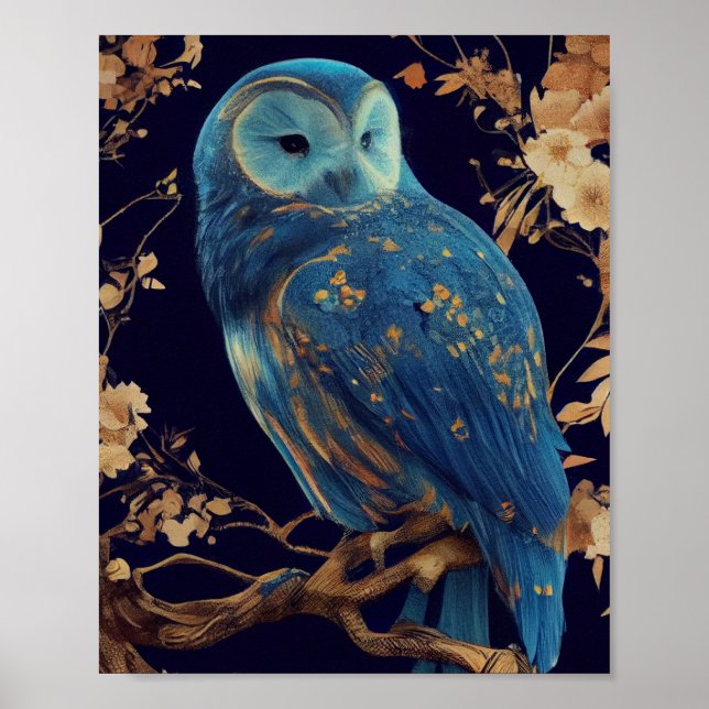 Poster Blue Fantasy Owl (Frente)