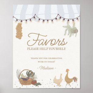 Poster Blue Farmers Market Fazenda Frescos Sinal