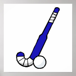 Pôster Blue Field Hockey Stick
