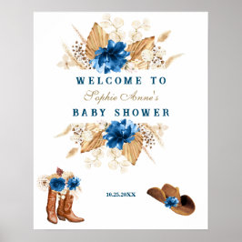 Poster Blue Flowers Boots - Sinal de Boot do Chá de frald