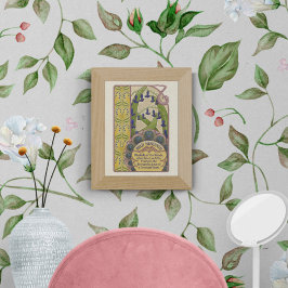 Poster Blue Flowers Vintage Art Nouveau Style