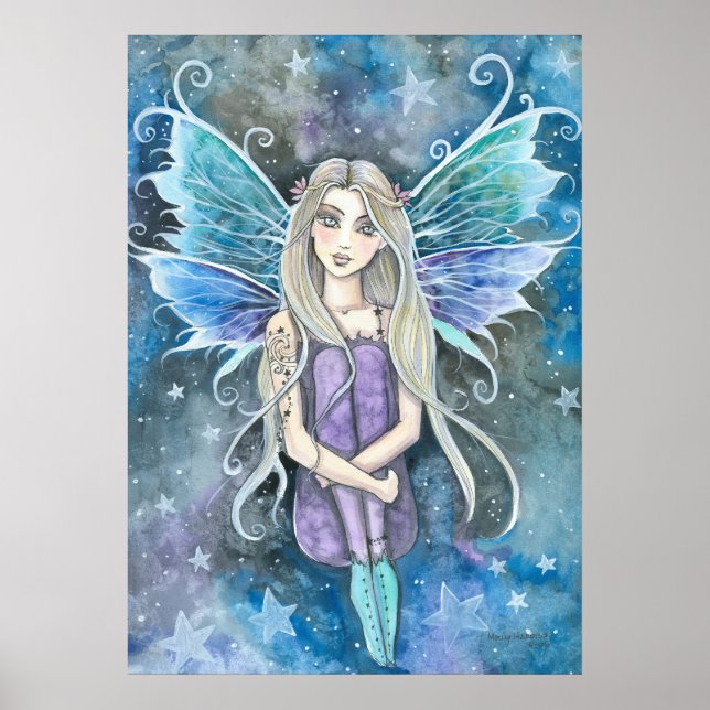 Poster Blue Galaxy Fairy Art de Molly Harrison (Frente)