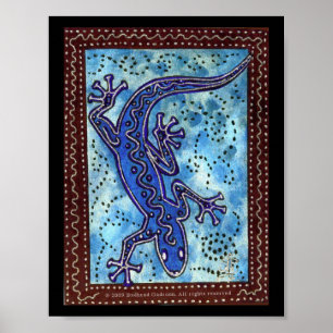 Pôster Blue Gecko Print