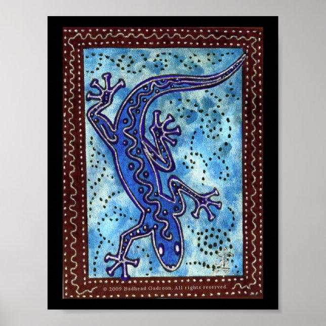 Pôster Blue Gecko Print (Frente)