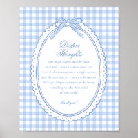 Blue Gingham Coquette Laço Pensamentos de Fralda B