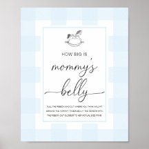 Blue Gingham Rocking Horse Quão Grande É Sua Bela