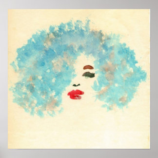 Pôster Blue Girl Print