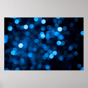 Poster Blue glitter bokeh texture lights