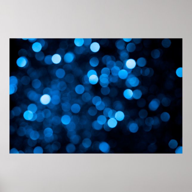Poster Blue glitter bokeh texture lights (Frente)