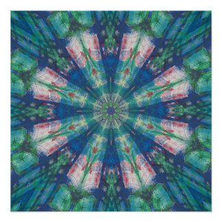 Pôster Blue/Green Mandala