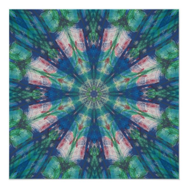 Pôster Blue/Green Mandala (Frente)