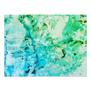 Pôster Blue Green Trendy Modern Abstrato Art