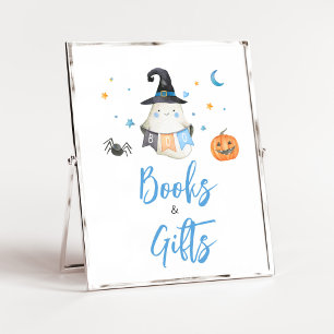 Poster Blue Halloween Ghost Little Books e presentes