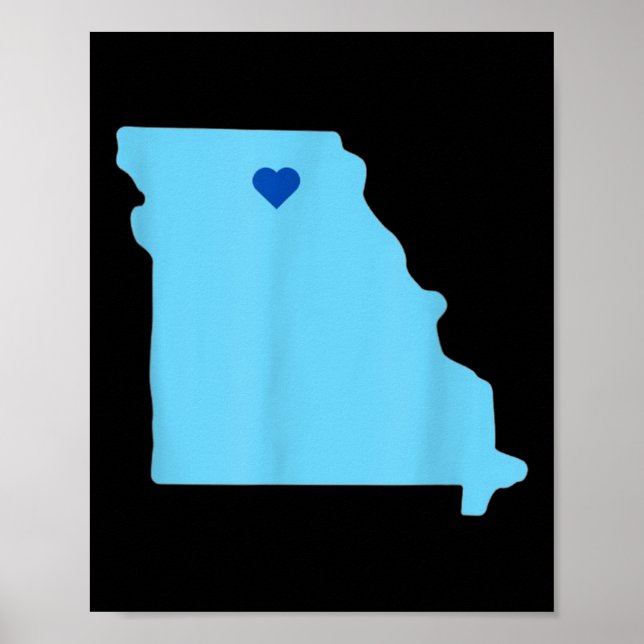 Poster Blue Heart In State Of Missouri (Frente)