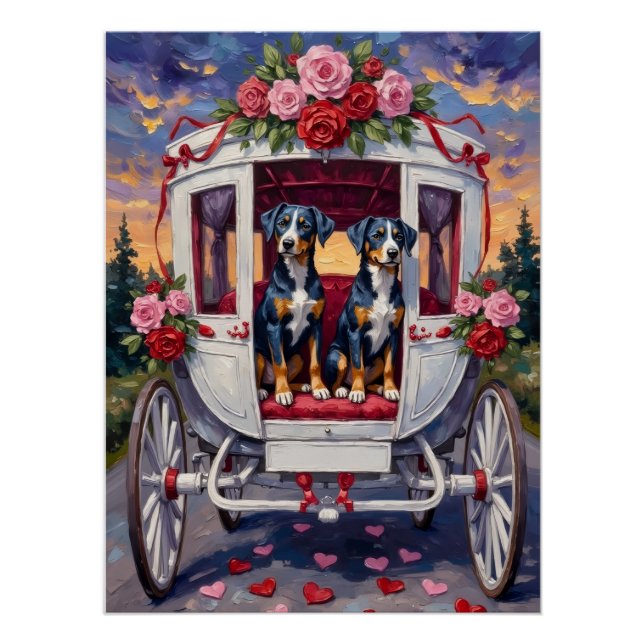 Pôster Blue Heeler Dog Valentine's Day (Frente)