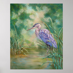 Pôster Blue Heron Fishing