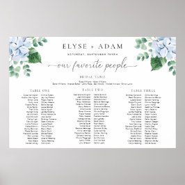 Poster Blue Hydrangea 3 Banquet Sentado Conselho