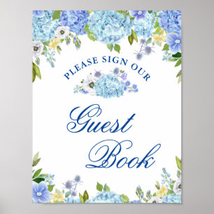 Poster Blue Hydrangea Greenerescer - Sinal do nosso Poste