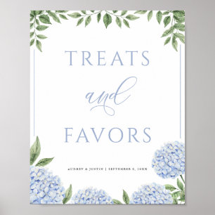 Poster Blue Hydrangea Treats e Favorece Casamento