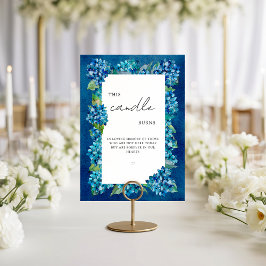 Poster Blue Hydrangeas This Candle Burns in Loving Memory