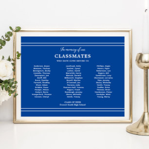 Poster Blue In Memory The Classmates School Reunion