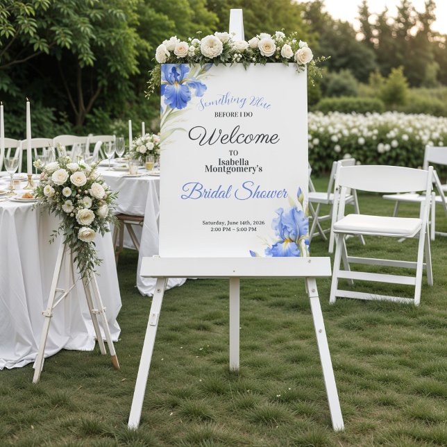 Pôster Blue Iris Something Blue Bridal Shower Welcome (Blue Iris Something Blue Bridal Shower Welcome Poster
)