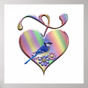 Poster Blue Jay no Bonito Coração