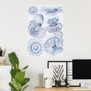 Poster Blue Jellifish - Ernst Haeckel