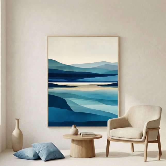 Poster Blue Lake Basin Abstract Wall Art (Criador carregado)