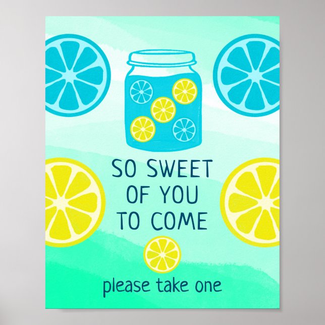 Poster Blue Lemonade Birthday - Sinal de Favor (Frente)