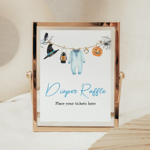 Poster Blue Little Boo Halloween Fralda Raffle