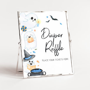 Poster Blue Little Boo Halloween Fralda Raffle