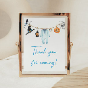 Poster Blue Little Boo Halloween Obrigado por vir