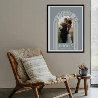 Poster Blue Lombard Lines Arch Custom Photo Art Print