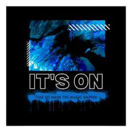 Pôster Blue Marble Abstract Acrylic Street Graphic