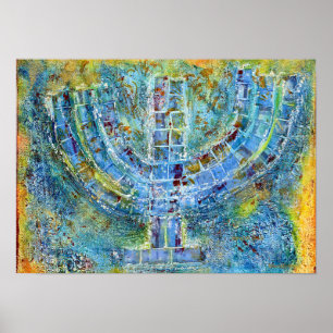 Poster Blue Menorah