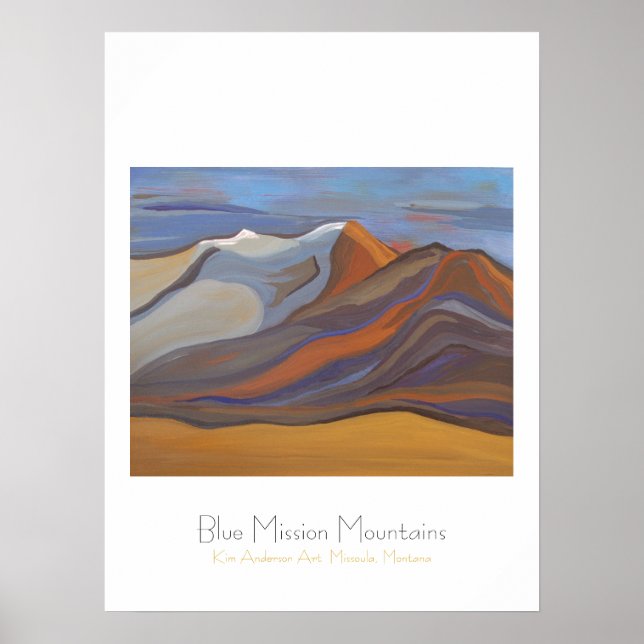 Pôster Blue Mission Mountains (Frente)